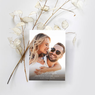 Invitation Calligraphie MOD Photo Vertical Enregistrer la dat