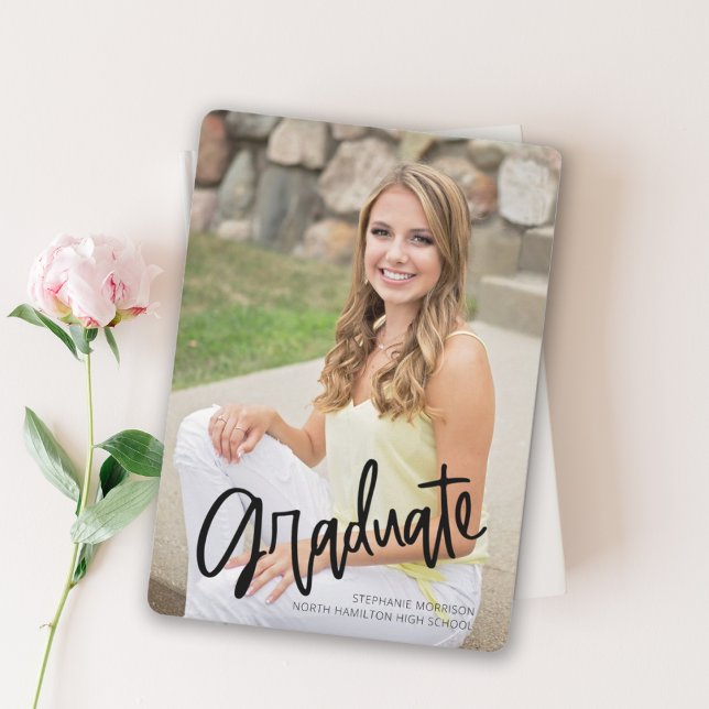 Invitation Calligraphie moderne 2023 Photo Graduation Party (Créateur téléchargé)