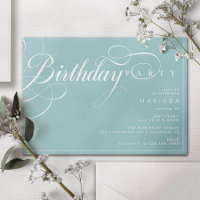 Calligraphie moderne | Aqua Blue Turquoise Anniver