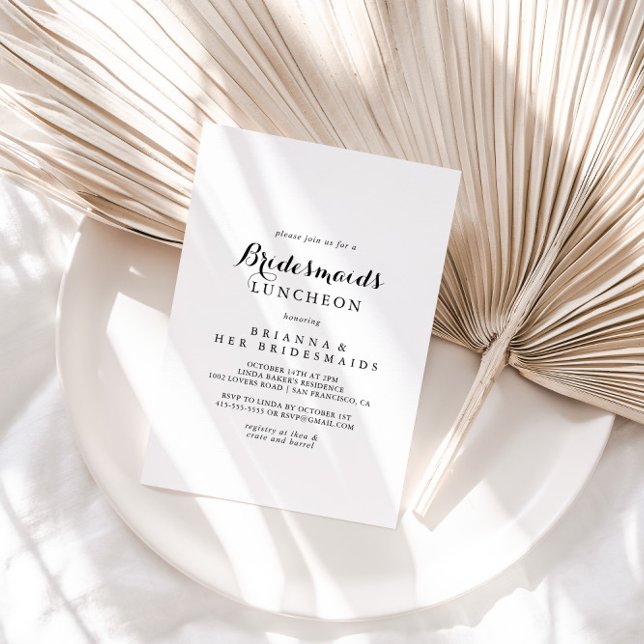 Invitation Calligraphie moderne Bridesmaids Luncheon Douche (Créateur téléchargé)