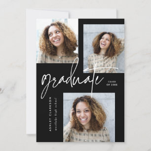 Invitation Calligraphie moderne Cinq Parti de graduation phot