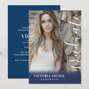 Invitation Calligraphie moderne Diplôme photo verticale