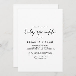 Invitation Calligraphie Moderne Élégant Bébé Sprinkel