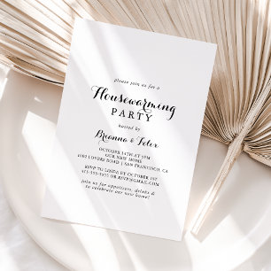 Invitation Calligraphie moderne Fête de réchauffement du foye