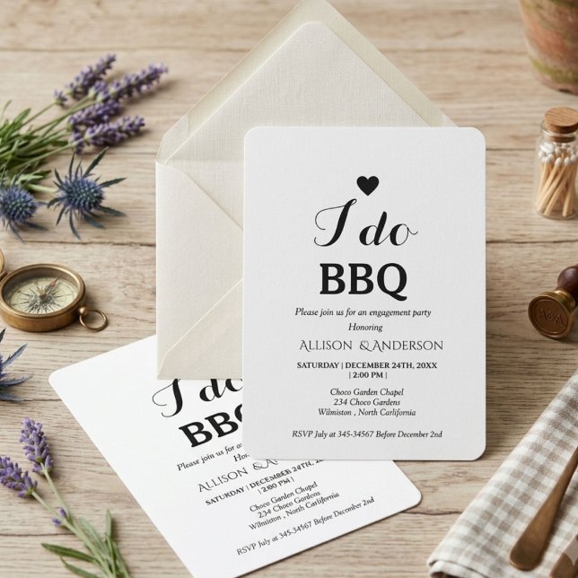 Invitation Calligraphie moderne je fais du barbecue fête de f (Créateur téléchargé)