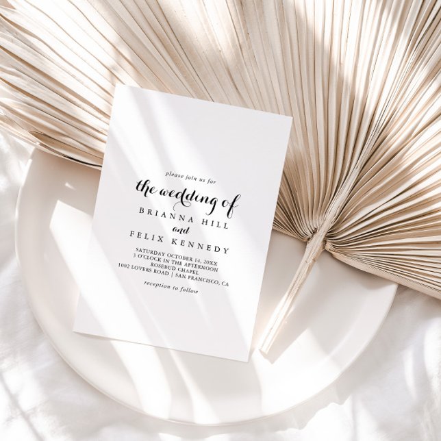 Invitation Calligraphie Moderne Le Mariage De (Créateur téléchargé)