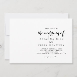 Invitation Calligraphie moderne Mariage horizontal
