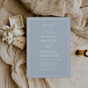 Invitation Calligraphie moderne minimaliste Dusty Mariage ble