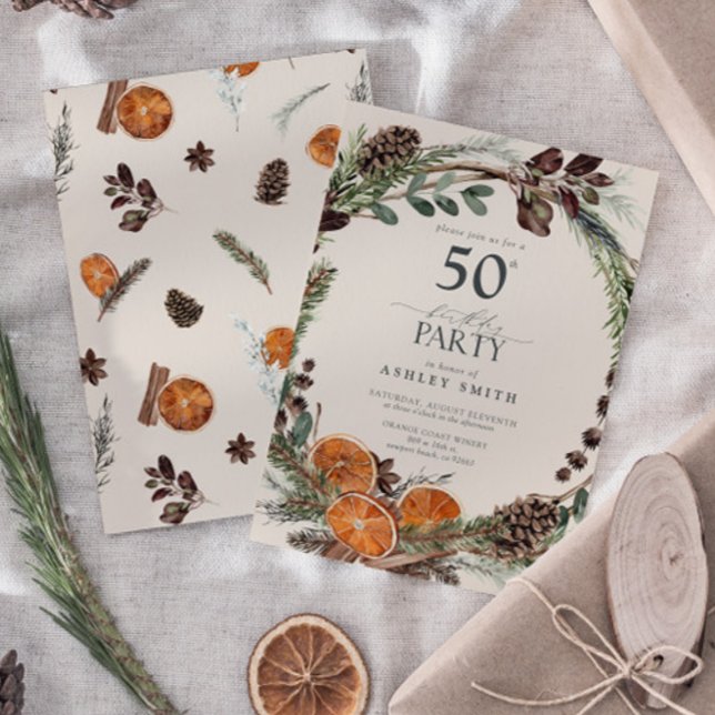 Invitation Calligraphie moderne Orange rustique 50e anniversa (Birthday Party Invitation!)