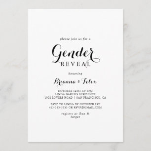 Invitation Calligraphie moderne Parti de la révélation de gen