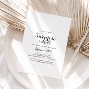 Invitation Calligraphie moderne Parti surprise