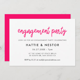 Invitation Calligraphie moderne Pink Engagement