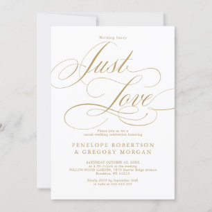 Invitation Calligraphie moderne rien de fantaisie juste amour