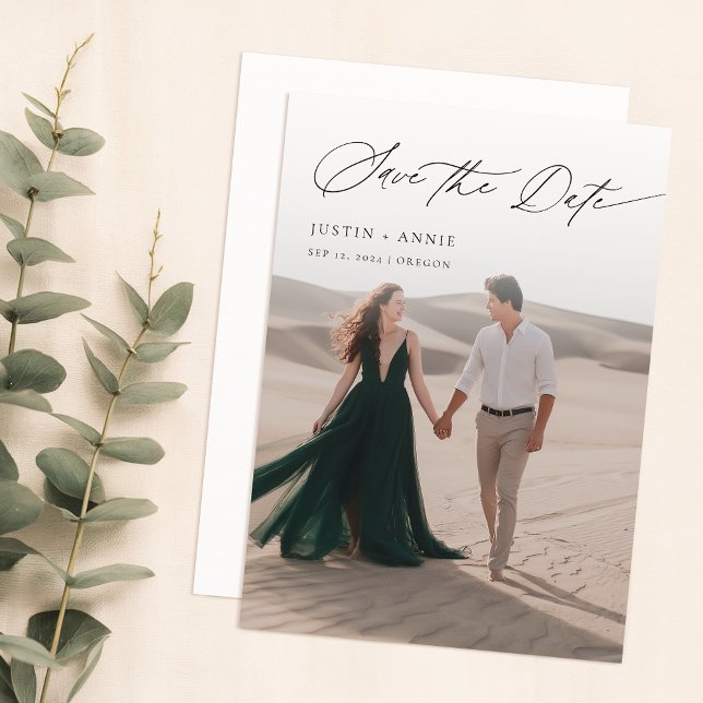 Invitation Calligraphie Moderne Script 2 Photo Enregistrer La (Créateur téléchargé)