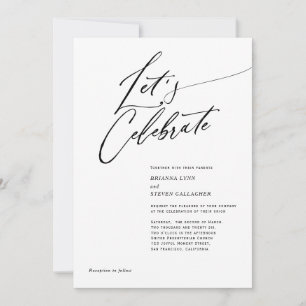 Invitation Calligraphie moderne Simple mariage noir et blanc 