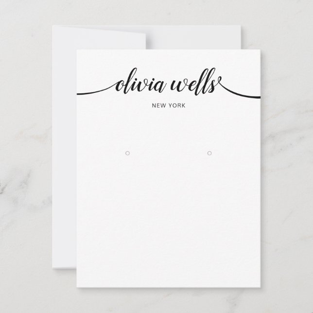 Invitation Calligraphie noir blanc grand écran d'oreille (Devant)