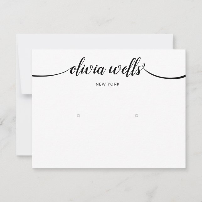Invitation Calligraphie noir blanc grand écran d'oreille (Devant)