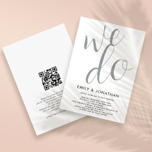 Invitation Calligraphie Nous faisons QR Code Mariage