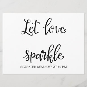 Invitation Calligraphie Panneau Mariage "Let Love Sparkle"