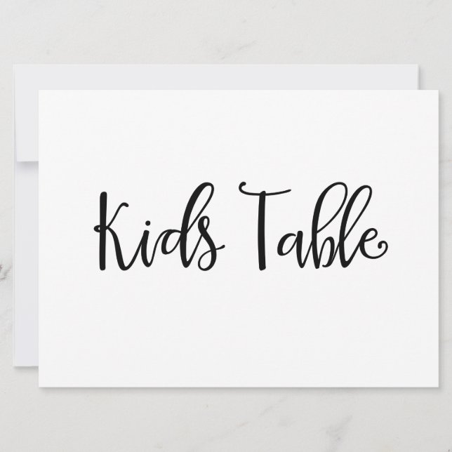 Invitation Calligraphie | Panneau Mariage "Table Enfants" (Devant)