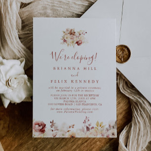 Invitation Calligraphie Réception gracieuse Floral Elopement