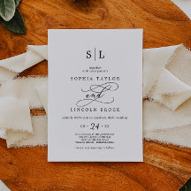Calligraphie romantique | Mariage à monogramme orn