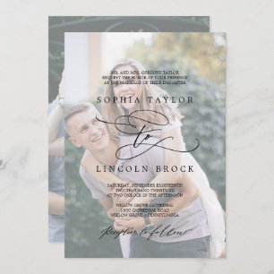 Invitation Calligraphie romantique Mariage officiel de phot