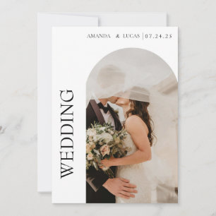 Invitation Calligraphie romantique Monogramme Photo en forme