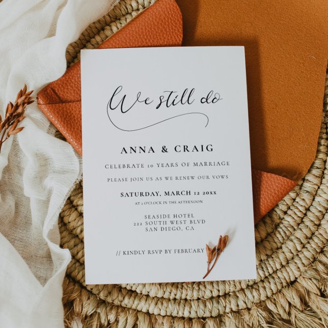 Invitation Calligraphie romantique Nous faisons encore le ren (Créateur téléchargé)