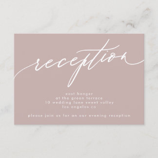 Invitation Calligraphie rose moderne Réception de mariage