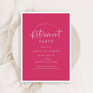 Invitation Calligraphie rose simple Script de la partie de re