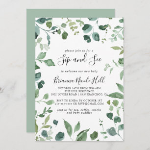 Invitation Calligraphie Script Green Folift Sip et voir