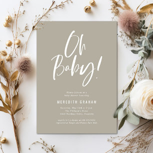 Invitation Calligraphie simple Baby shower neutre entre les s