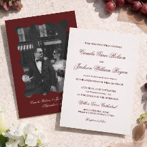 Calligraphie Simple Ivoire et Bourgogne Mariage