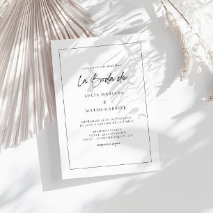 Invitation Calligraphie simple La Boda De Mariage espagnol
