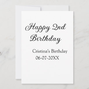 Invitation calligraphie simple minimum heureux 2e anniversair