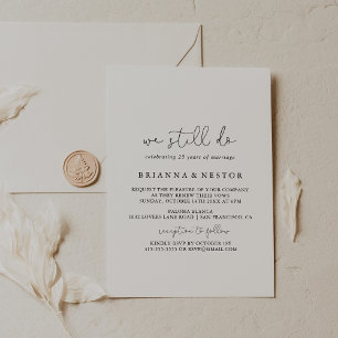 Invitation Calligraphie Simple Nous Faisons Encore Vow Renouv