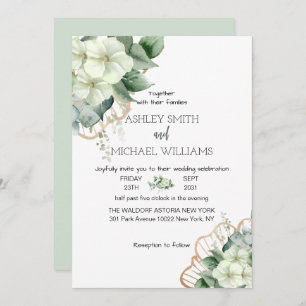 Invitation Calligraphie simple Verdure rustique Mariage flora