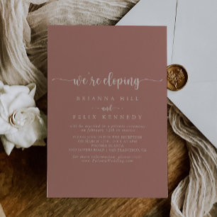 Invitation Calligraphie Terracotta Elopement Réception