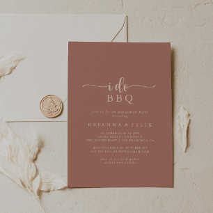 Invitation Calligraphie Terracotta I Do BBQ Engagement Party