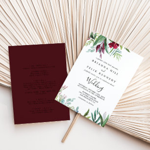 Invitation Calligraphie Tropical Floral Mariage avant et arri