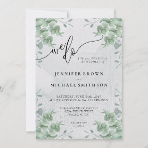 Invitation Calligraphie Verdure Eucalyptus Mariage Nous Nous 