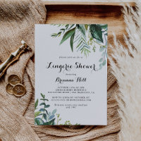 Calligraphie verte Lingerie nuptiale douche