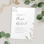 Invitation Calligraphie verte minimale mariage rustique<br><div class="desc">Design feuille botanique chic moderne,  minimaliste et verdure,  sobre et élégant,  idéal pour mariage moderne,  mariage rustique et mariage de jardin botanique au printemps et en été. Voir toutes les pièces correspondantes de la collection</div>