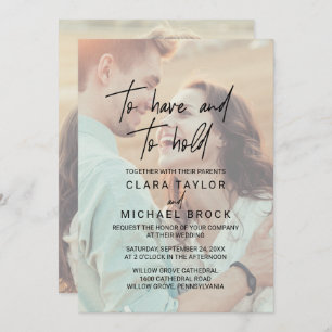 Invitation Calligraphie Whimsical Photo RSVP ont un Mariage