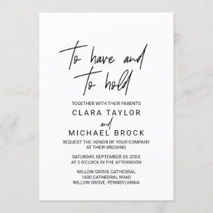 Invitation Calligraphie Whimsical Pour avoir et tenir Mariage