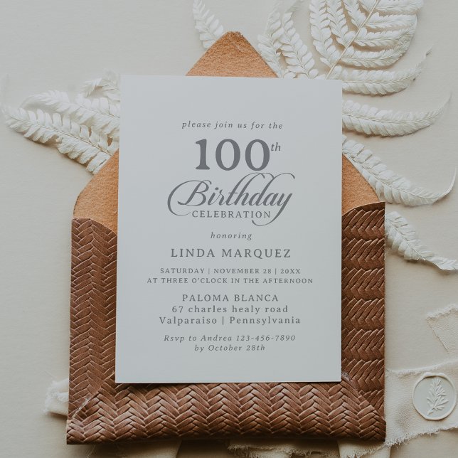 Invitation calligraphiée Chic Classique pour les 1 (Créateur téléchargé)