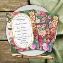 Invitation calligraphiée florale Art Nouveau