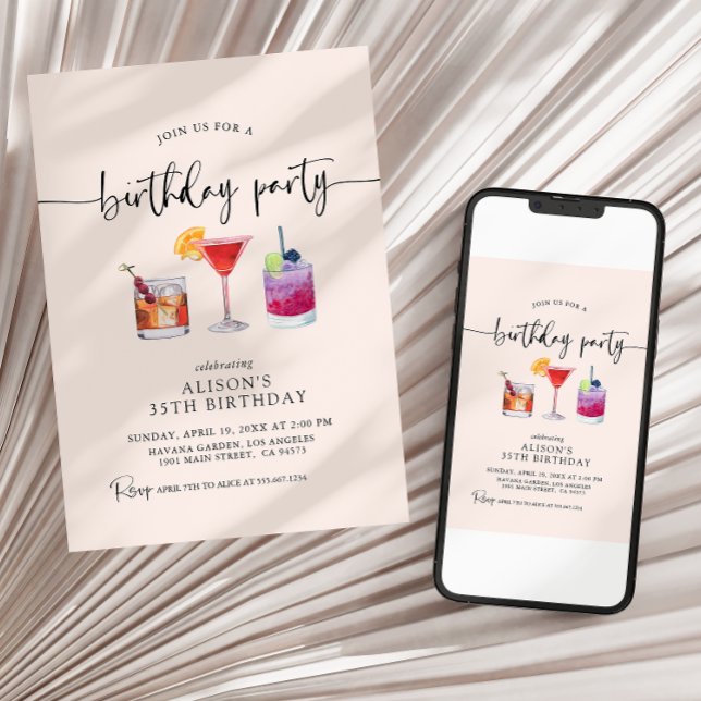 Invitation calligraphiée pour une fête d'anniversa (Créateur téléchargé)