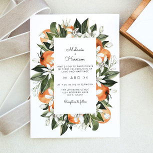 Invitation CALLIOPE Aquarelle Tropique Orange Fruit